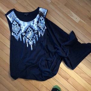 Express Maxi blue sparkle neck summer dress